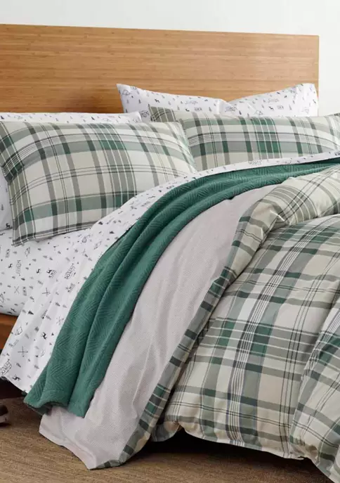 New 😀 Eddie Bauer Timbers Plaid Cotton Comforter Sham Set ✔️ 4 New 😀 Eddie Bauer Timbers Plaid Cotton Comforter Sham Set ✔️ - Image 2