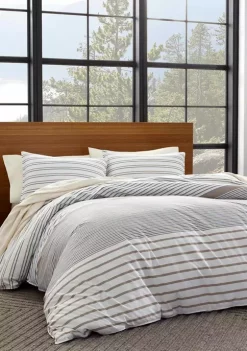 Best Sale 🥰 Eddie Bauer Cooper Stripe Cotton Duvet Cover Set 🎉
