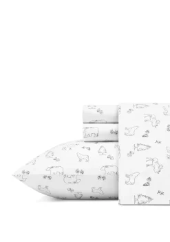 Hot Sale ✨ Eddie Bauer 4-Piece Animal Tracks Cotton Percale Sheet Set ✔️ -Wonderly Shop Belk 2824