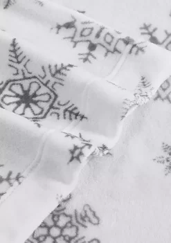Budget 💯 Eddie Bauer Tossed Snowflake Plush Sheet Set 😉 -Wonderly Shop Belk 2851