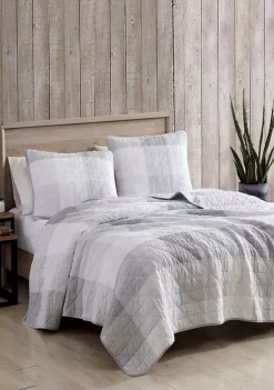 Budget 😀 Eddie Bauer Boulder Plaid 3-Piece Cotton Quilt Set 🔥