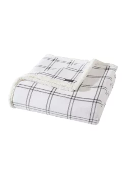 New 😍 Eddie Bauer Kettle Falls Plaid 1-Piece Ultra Sherpa Blanket 🛒 -Wonderly Shop Belk 2968