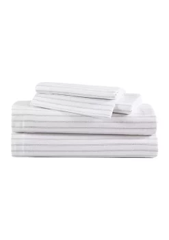 Hot Sale ⌛ Eddie Bauer Trail Stripe 4-Piece Cotton Flannel Sheet Set 👍 -Wonderly Shop Belk 3037