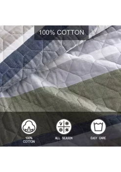 Cheap ✨ Eddie Bauer Salmon Ladder 100% Cotton- 3 Piece- Reversible Quilt Set 🤩 -Wonderly Shop Belk 3083