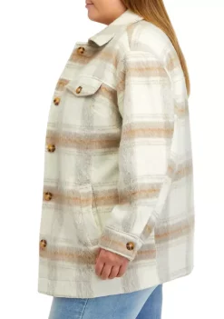 New 😉 Wonderly Plus Size Faux Wool Shacket ✔️ -Wonderly Shop Belk 317