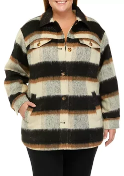 New 😉 Wonderly Plus Size Faux Wool Shacket ✔️ -Wonderly Shop Belk 318