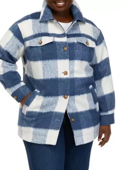 New 😉 Wonderly Plus Size Faux Wool Shacket ✔️ -Wonderly Shop Belk 320