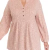 Cheap 😍 Wonderly Plus Size Long Blouson Sleeve Tunic Henley 👚 Shirt 🤩