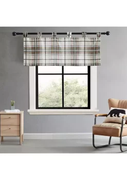 Brand new 🛒 Eddie Bauer Alder Plaid Tab Top Window Valance ✔️ -Wonderly Shop Belk 3285