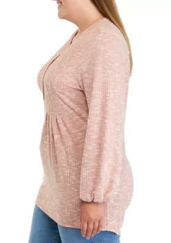 Cheap 😍 Wonderly Plus Size Long Blouson Sleeve Tunic Henley 👚 Shirt 🤩 -Wonderly Shop Belk 330