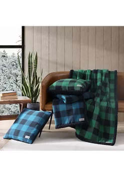 Wonderly Shop 7 Budget ๐คฉ Eddie Bauer Cabin Plaid 100% Cotton Flannel 2 Piece Throw & Pillow Set ๐ฅ
