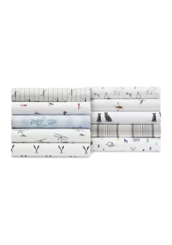 Outlet 🧨 Eddie Bauer Animal Tracks 3-Piece Cotton Sheet Set 😉 -Wonderly Shop Belk 3348