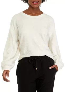 Coupon ⭐ Wonderly Studio 👩 Women's Terry Crew Neck Pullover ❤️ -Wonderly Shop Belk 357