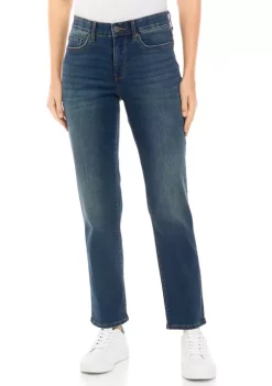 New 👏 Wonderly 👩 Women's Mid Rise Straight 👖 Jeans - Short 🛒