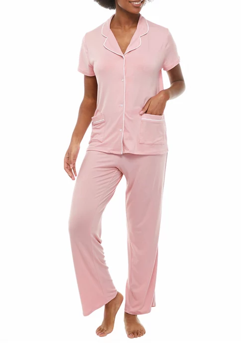 Discount ❤️ Wonderly Lush Short Sleeve Notch Collar Pajama Set 🧨 3 Discount ❤️ Wonderly Lush Short Sleeve Notch Collar Pajama Set 🧨