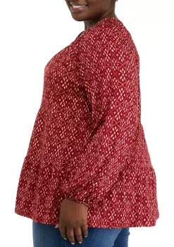 Deals 💯 Wonderly Plus Size Long Sleeve Smocked Tiered Tunic Top 🎁 8 Deals 💯 Wonderly Plus Size Long Sleeve Smocked Tiered Tunic Top 🎁 -Wonderly Shop Belk 440