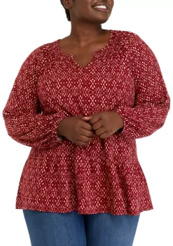 Deals 💯 Wonderly Plus Size Long Sleeve Smocked Tiered Tunic Top 🎁 9 Deals 💯 Wonderly Plus Size Long Sleeve Smocked Tiered Tunic Top 🎁 -Wonderly Shop Belk 441