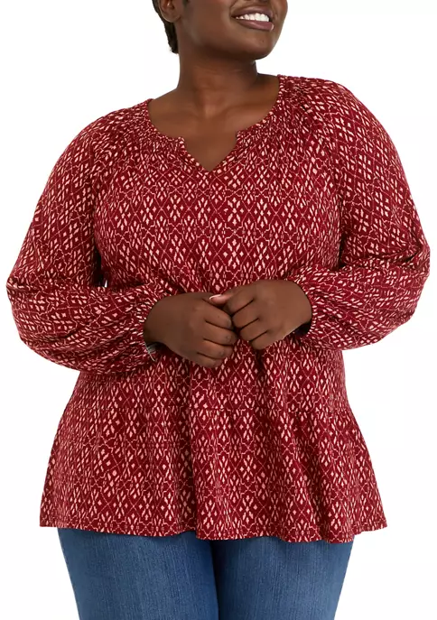 Deals 💯 Wonderly Plus Size Long Sleeve Smocked Tiered Tunic Top 🎁 6 Deals 💯 Wonderly Plus Size Long Sleeve Smocked Tiered Tunic Top 🎁 - Image 4