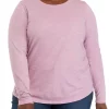 Budget 🔥 Wonderly Plus Size Long Sleeve Crew Neck Solid T-Shirt 🥰 -Wonderly Shop Belk 456