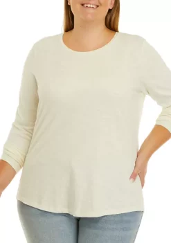Budget 🔥 Wonderly Plus Size Long Sleeve Crew Neck Solid T-Shirt 🥰 13 Budget 🔥 Wonderly Plus Size Long Sleeve Crew Neck Solid T-Shirt 🥰 -Wonderly Shop Belk 459