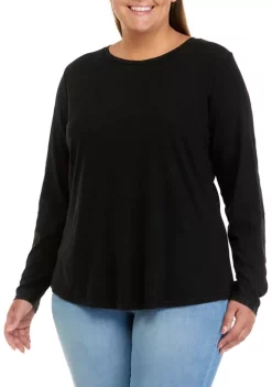 Budget 🔥 Wonderly Plus Size Long Sleeve Crew Neck Solid T-Shirt 🥰 16 Budget 🔥 Wonderly Plus Size Long Sleeve Crew Neck Solid T-Shirt 🥰 -Wonderly Shop Belk 462