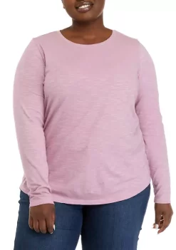 Budget 🔥 Wonderly Plus Size Long Sleeve Crew Neck Solid T-Shirt 🥰 17 Budget 🔥 Wonderly Plus Size Long Sleeve Crew Neck Solid T-Shirt 🥰 -Wonderly Shop Belk 463