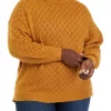 New 🎉 Wonderly Plus Size Drop Shoulder Pointelle Mock Neck Tunic Sweater 🔔 -Wonderly Shop Belk 482