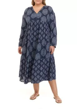 Deals 😀 Wonderly Plus Size Long Sleeve V-Neck Maxi 👗 Dress 🤩