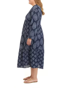 Deals 😀 Wonderly Plus Size Long Sleeve V-Neck Maxi 👗 Dress 🤩 -Wonderly Shop Belk 500