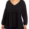 Best deal 🤩 Wonderly Plus Size Slouchy V-Neck Top ⭐ -Wonderly Shop Belk 502