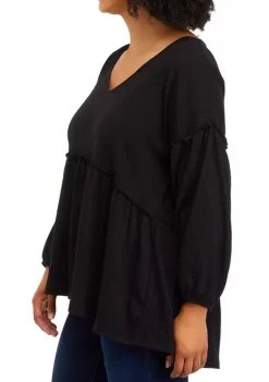 Best deal 🤩 Wonderly Plus Size Slouchy V-Neck Top ⭐ -Wonderly Shop Belk 504