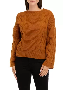 Flash Sale 🛒 Wonderly 👩 Women's Chunky Ribbed Cable Knit Sweater 😀 -Wonderly Shop Belk 531