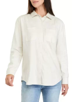 Brand new 🛒 Wonderly 👩 Women's Long Sleeve Boyfriend 👚 Shirt 🎉 -Wonderly Shop Belk 542