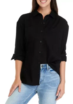 Brand new 🛒 Wonderly 👩 Women's Long Sleeve Boyfriend 👚 Shirt 🎉 -Wonderly Shop Belk 543