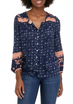 Deals ✨ Wonderly Petite Long Sleeve Peasant Top 😍 -Wonderly Shop Belk 556