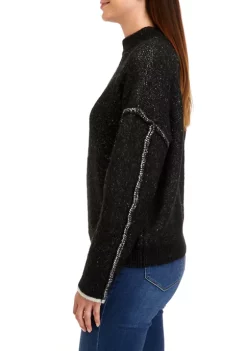 Deals ✨ Wonderly 👩 Women's Raw Edge Mock Neck Sweater 👏 -Wonderly Shop Belk 585
