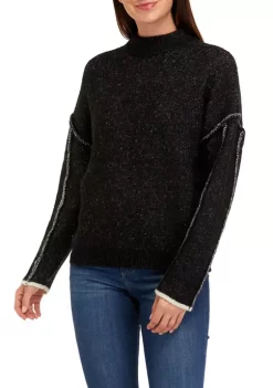 Deals ✨ Wonderly 👩 Women's Raw Edge Mock Neck Sweater 👏 -Wonderly Shop Belk 588