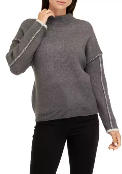 Deals ✨ Wonderly 👩 Women's Raw Edge Mock Neck Sweater 👏 -Wonderly Shop Belk 589