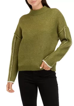 Deals ✨ Wonderly 👩 Women's Raw Edge Mock Neck Sweater 👏 -Wonderly Shop Belk 590
