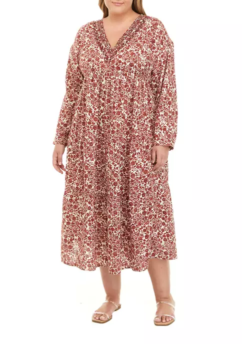 New 🔥 Wonderly Plus Size Long Sleeve V-Neck Maxi 👗 Dress 😍 3 New 🔥 Wonderly Plus Size Long Sleeve V-Neck Maxi 👗 Dress 😍