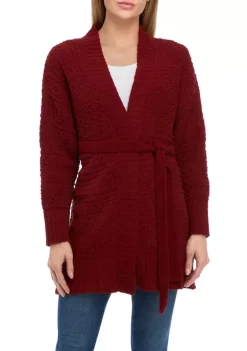New 👍 Wonderly 👩 Women's Chenille Belted Cardigan 🎁 -Wonderly Shop Belk 655
