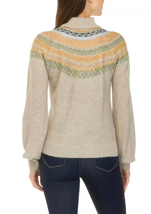 Outlet ⭐ Wonderly 👩 Women's Fairisle Turtleneck Sweater 😀 4 Outlet ⭐ Wonderly 👩 Women's Fairisle Turtleneck Sweater 😀 - Image 2