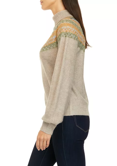 Outlet ⭐ Wonderly 👩 Women's Fairisle Turtleneck Sweater 😀 5 Outlet ⭐ Wonderly 👩 Women's Fairisle Turtleneck Sweater 😀 - Image 3