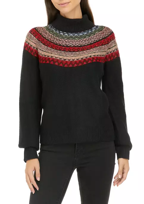 Outlet ⭐ Wonderly 👩 Women's Fairisle Turtleneck Sweater 😀 6 Outlet ⭐ Wonderly 👩 Women's Fairisle Turtleneck Sweater 😀 - Image 4