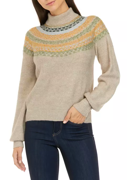Outlet ⭐ Wonderly 👩 Women's Fairisle Turtleneck Sweater 😀 7 Outlet ⭐ Wonderly 👩 Women's Fairisle Turtleneck Sweater 😀 - Image 5