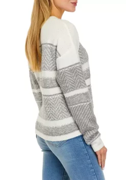 Promo 🌟 Wonderly 👩 Women's Chevron Stripe Sweater 🤩 -Wonderly Shop Belk 673