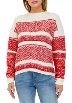 Promo 🌟 Wonderly 👩 Women's Chevron Stripe Sweater 🤩 -Wonderly Shop Belk 674