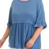 Best deal 😍 Wonderly Plus Size Elbow Flutter Sleeve Tunic Top 👍 -Wonderly Shop Belk 713