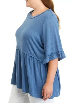 Best deal 😍 Wonderly Plus Size Elbow Flutter Sleeve Tunic Top 👍 -Wonderly Shop Belk 715