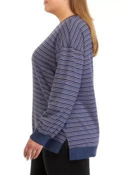 Flash Sale 🎁 Wonderly Studio Plus Size French Terry Crew Neck Sweatshirt 🎉 -Wonderly Shop Belk 747